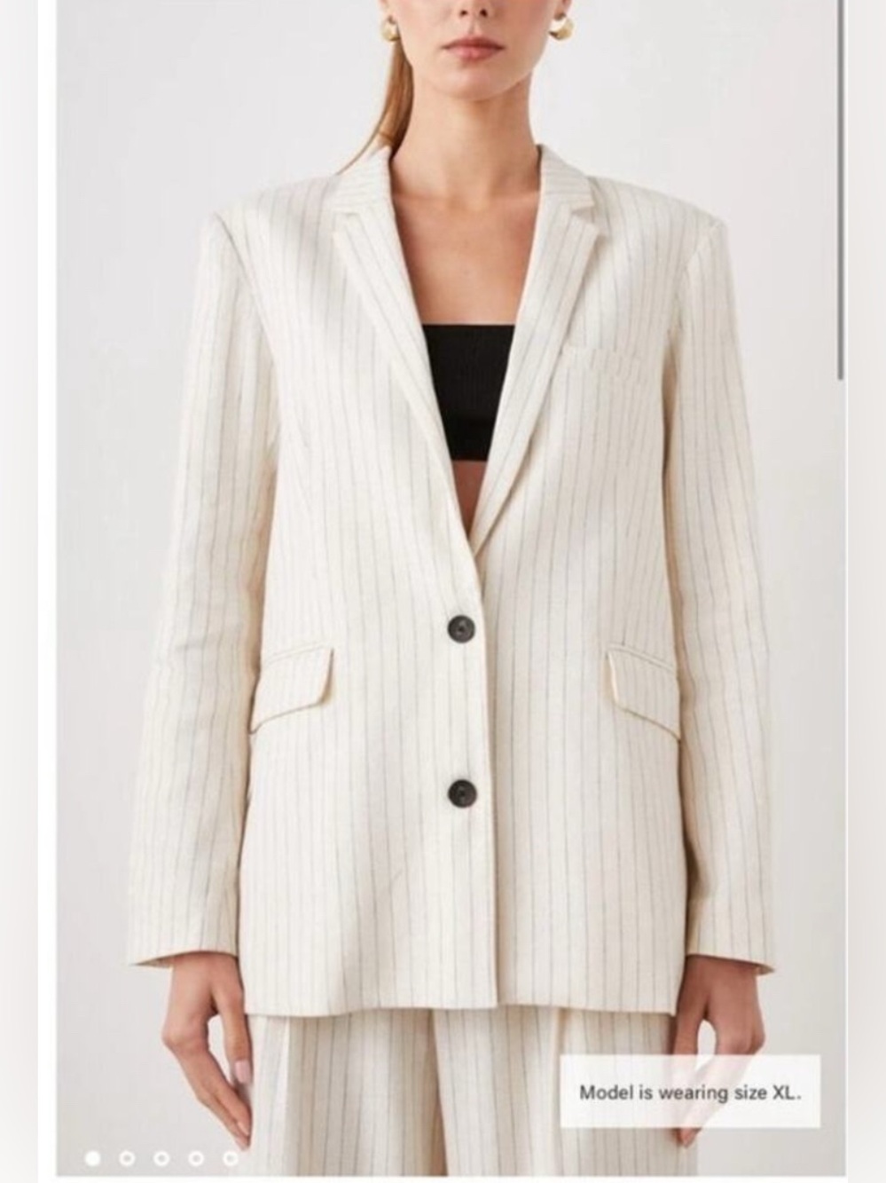 Rails Cream Blazer with Navy Pinstripes